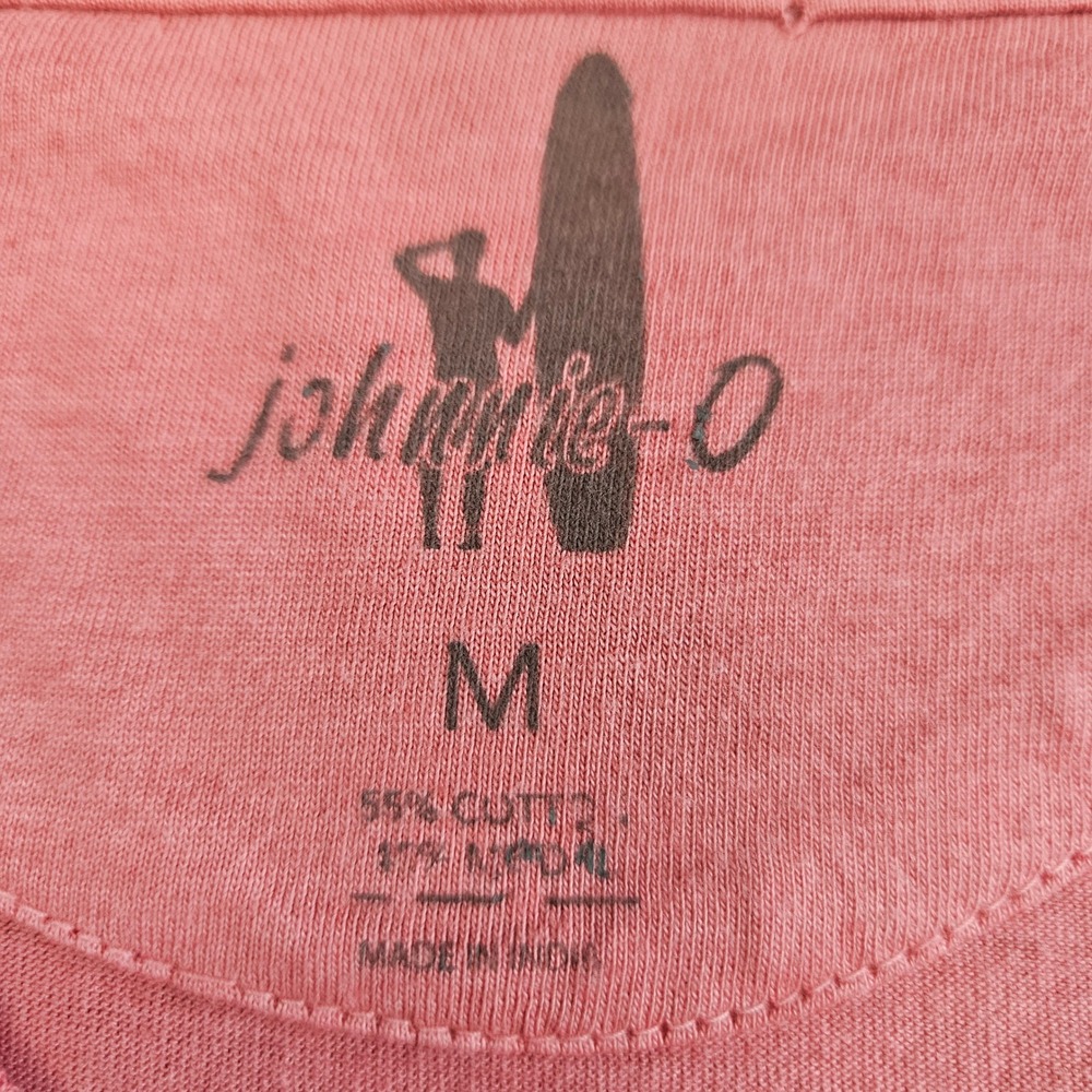 JOHNNIE-O | Mens Med Pink Long Sleeve Cotton Modal Pocket T-Shirt Surfer Logo - Picture 3 of 15